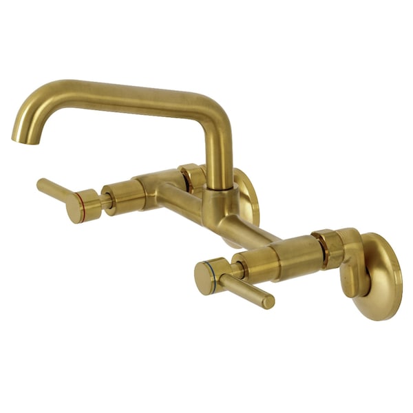 KS823SB Concord Two-Handle Wall-Mount Kitchen Faucet, Brushed Brass